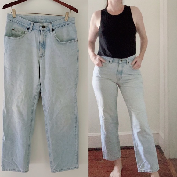 Vintage 90’s Lee Jeans High Waisted Straight Leg Light Wash Sz 29/30 - Picture 5 of 12